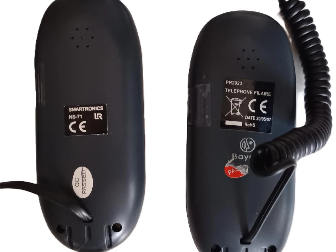 Lot of 2 Compact Corded Phones - Smartronics NS-71 & PR2923 - Bayard – photo 7